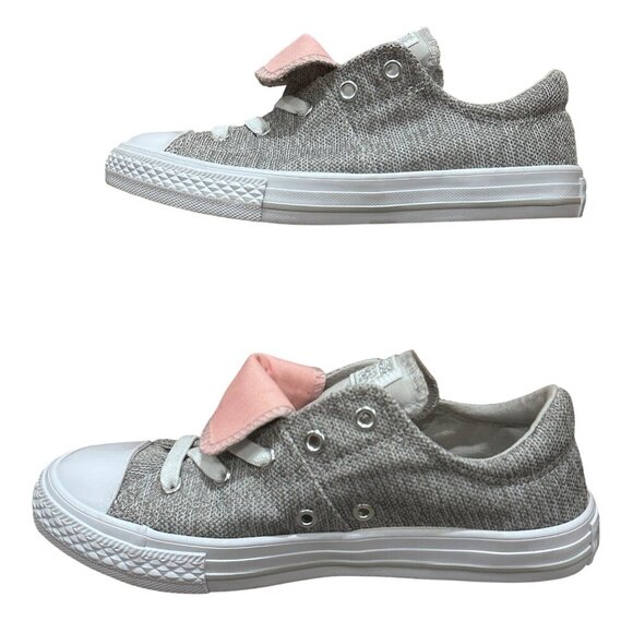 Converse All Star Maddie Slip Low Top Junior Sneakers Grey Pink Size Girls 3 - Picture 4 of 16